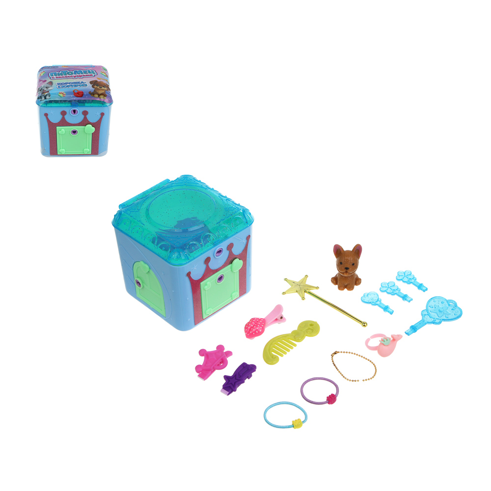 ИГРОЛЕНД Питомец с акс. "Коробка-сюрприз", ABS, 8,8х8,8х8,8 см, 6 диз., арт.№ 258-103