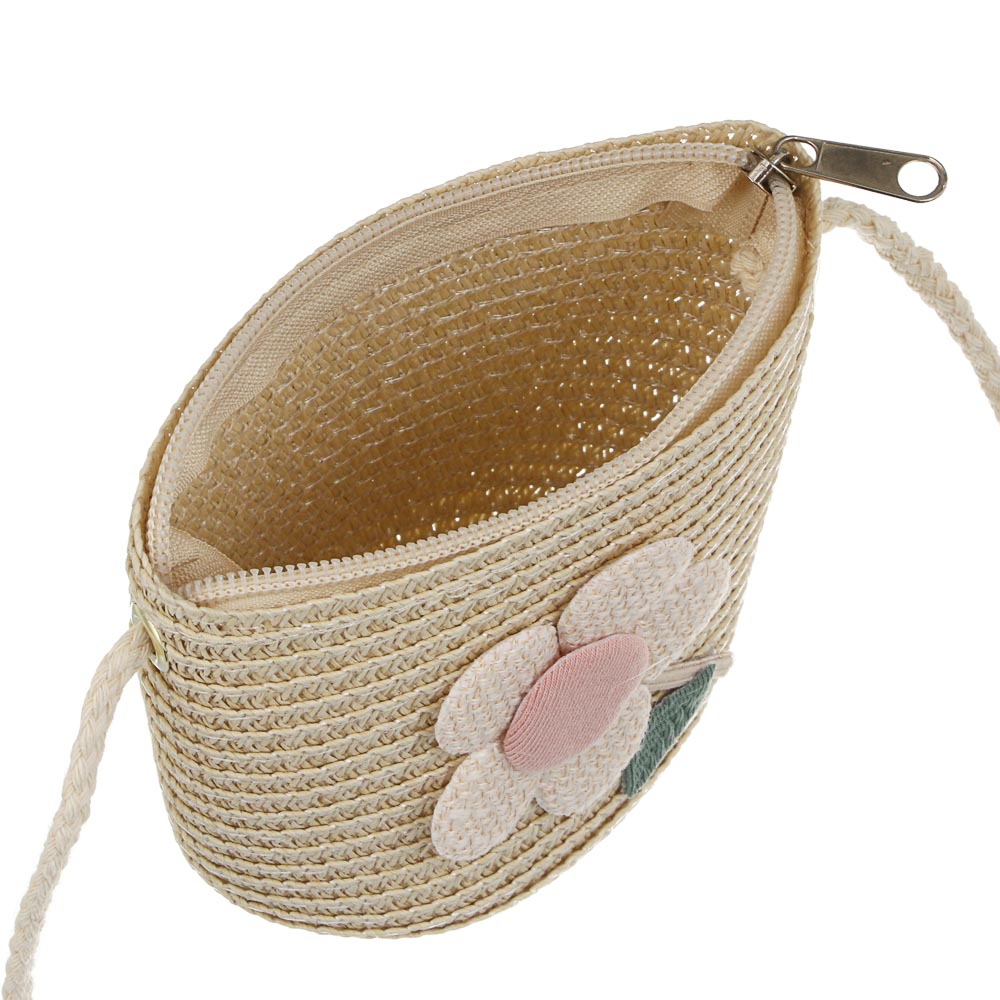 Сумка плетенная с декором на длинном ремне, тм ЮL, 12x6 см, папирус, полиэстер, арт.№ 328-318