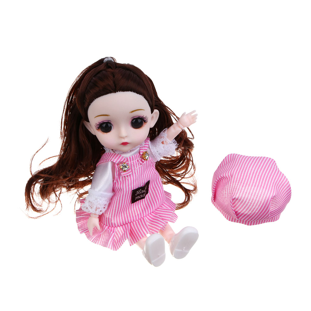 ИГРОЛЕНД Кукла шарнирная с чудными глазами, 15 см, в ПВХ боксе, PVC, PP, 6,5х10х30 см, 4 дизайна, арт.№ 436-155