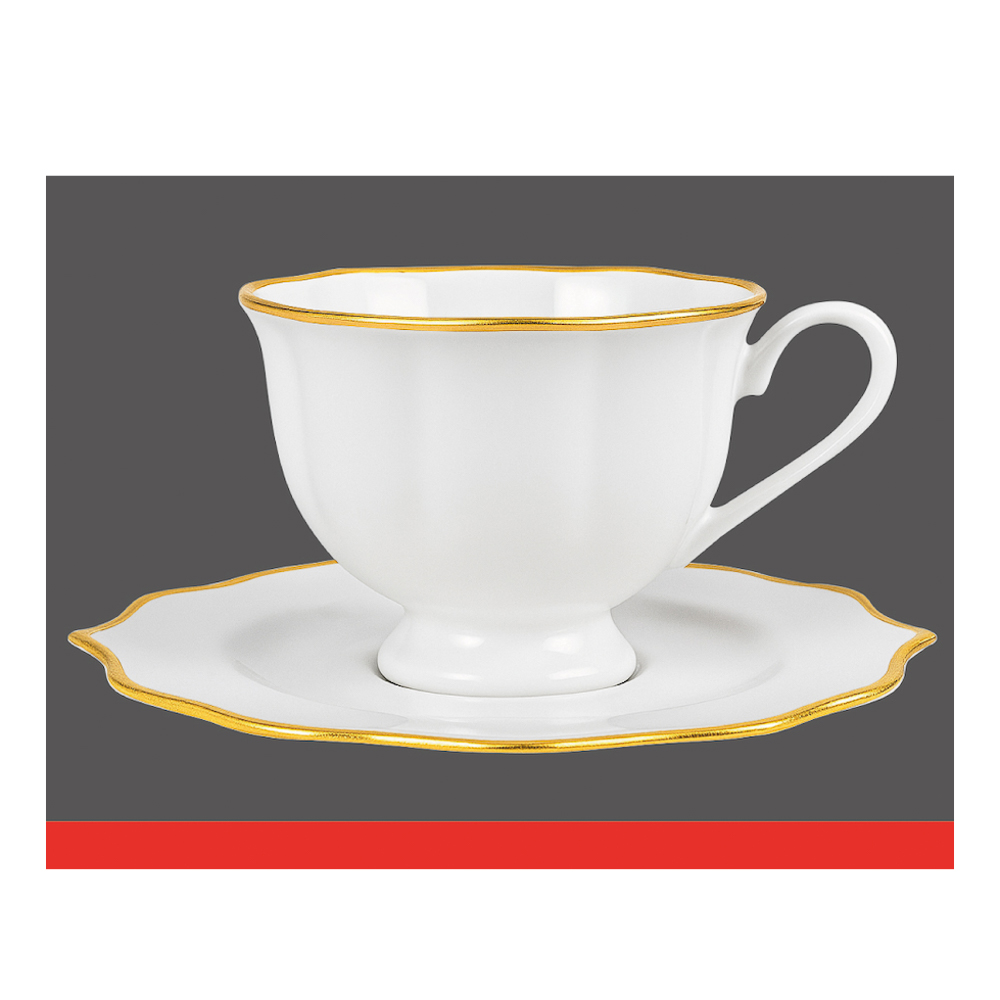 Набор чайный 2 пр., 175мл, MILLIMI, Лаура с золотой отводкой, фарфор, арт.№ 802-555
