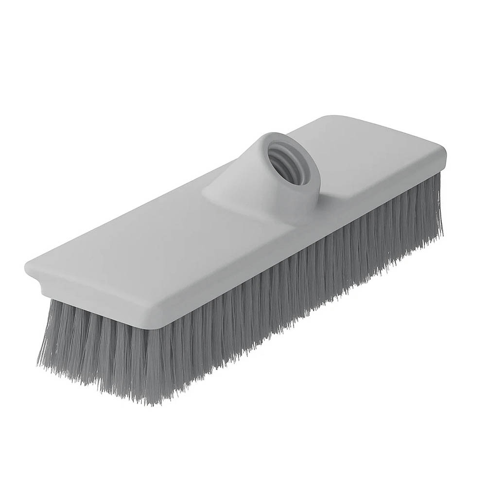 Щётка - скрабер для пола, 23,7х6,4х7см, полипропилен, молочный, серый, арт.№ 445-436