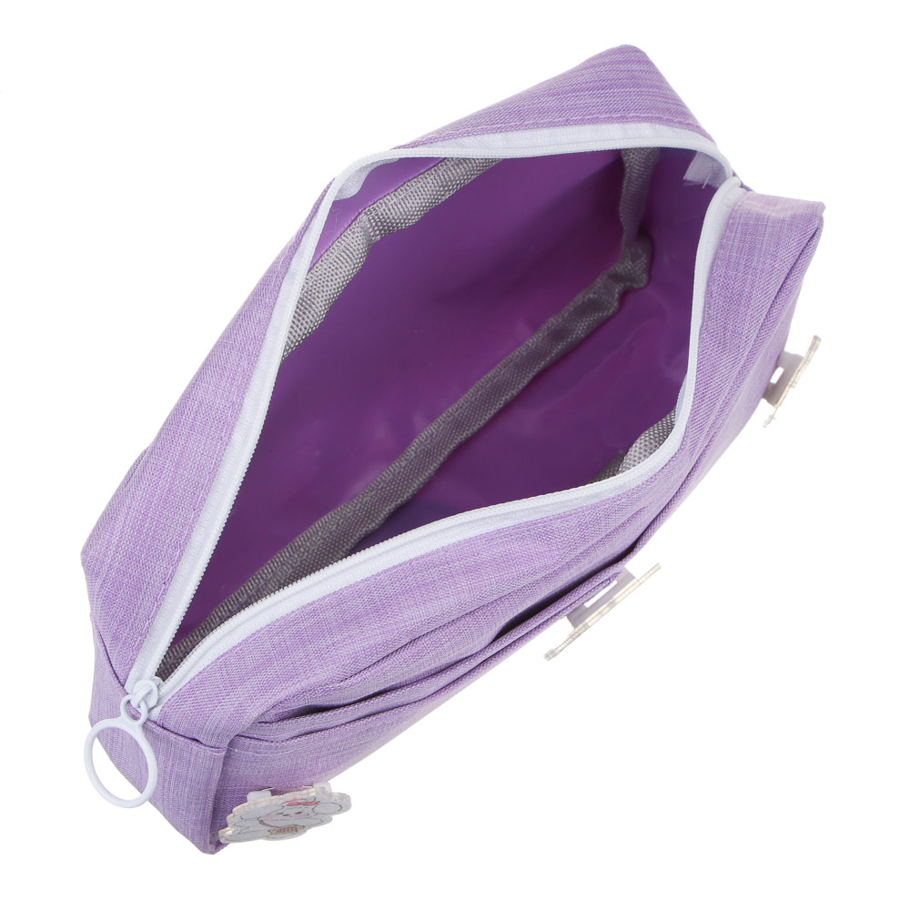 Пенал прямоугольный, 22х11х5см, 1 отд., накладной карман, значки, п/э под ткань, 4 цвета, пакет, арт.№ 238-408