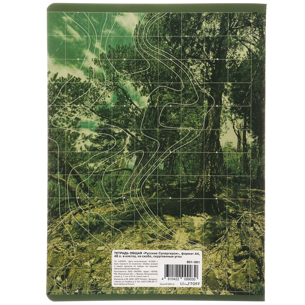 Тетрадь общая BY Русские Супергерои, формат А4, 48л. в клетку, на скобе, скруглен. углы, в ассортим., арт.№ 801-091