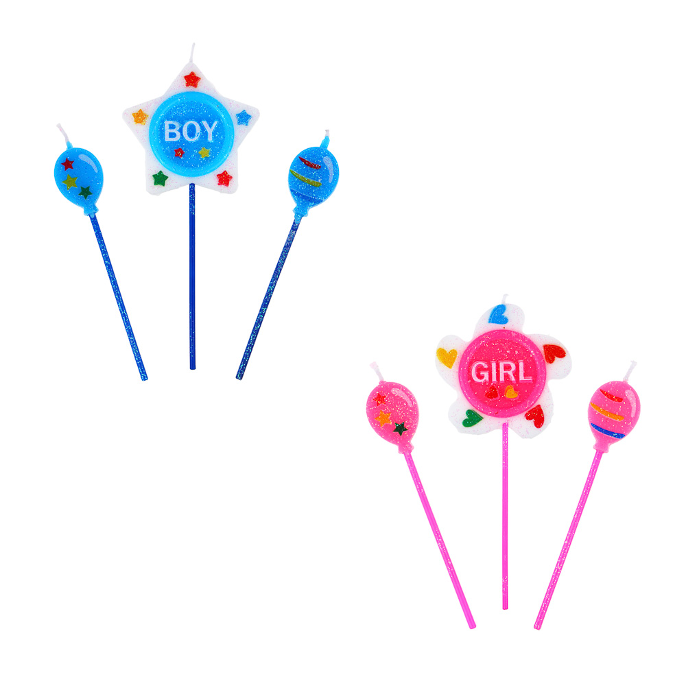 FNtastic Свеча для торта, BOY, GIRL, 16 см, 22 цвета, арт.№ 506-217