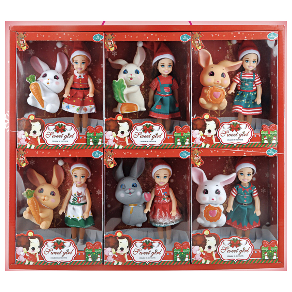 Кукла 13 см с кроликом, PP, PVC, ABS, Н53, тм ИГРОЛЕНД, 3+, арт.№ 267-270