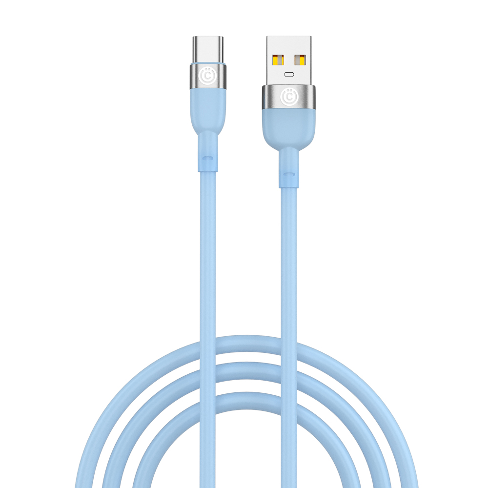 ВСЁГАЗИН Кабель для зарядки Live Type-C, 1м, Быстрая зарядка 3А, QC, PD 20W, силикон, голубой, арт.№ 931-445