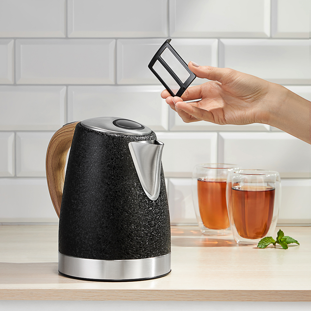 LEBEN Чайник электрический 1,8л, 1850Вт, металл, черный, арт.№ 291-098