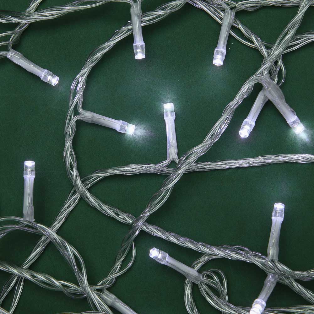 Гирлянда уличная вьюн 50 м СНОУ БУМ, 400 LED ламп, свечение белым, 8 режимов, ПВХ прозрачный, коннектор, катушка, 220В, арт.№ 351-807