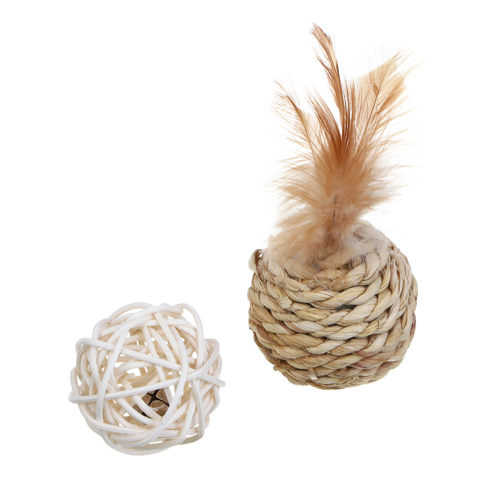 VETTA Игрушка для домашних животных, плеть, перо, набор 2 шт, арт.№ 273-447