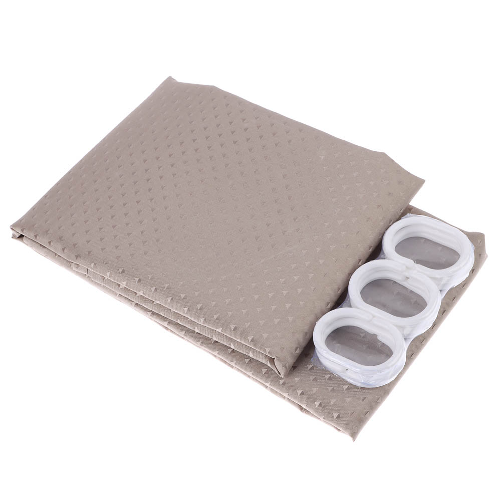 Шторка для ванной тм VETTA Ромбы, с утяжелителем, полиэстер 80 г/м2, 180x180 см, 3 цвета, арт.№ 461-622