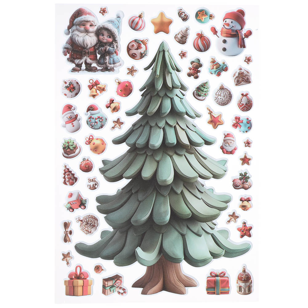 Наклейки объемные 170*290 Наряжай-КА, арт.№ 503-569