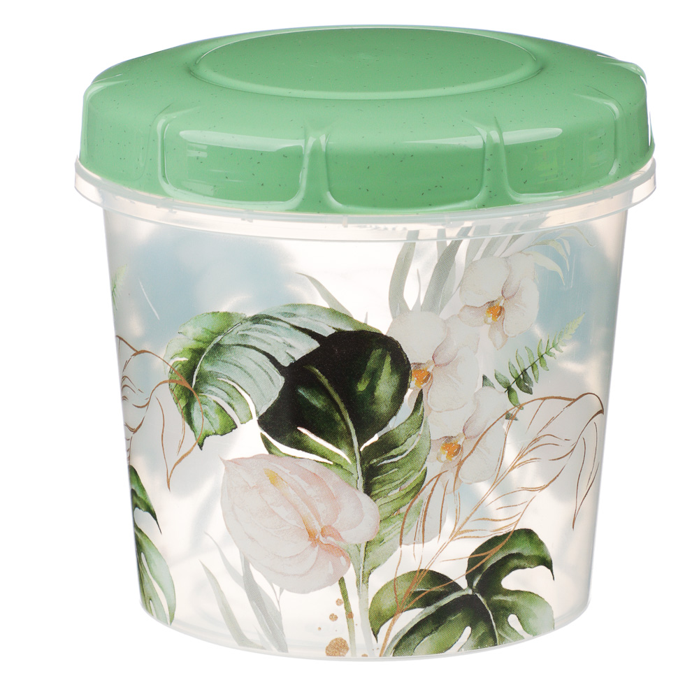 Банка для продуктов с завинчивающейся крышкой 1л, Флориана, пластик, арт.№ 861-420