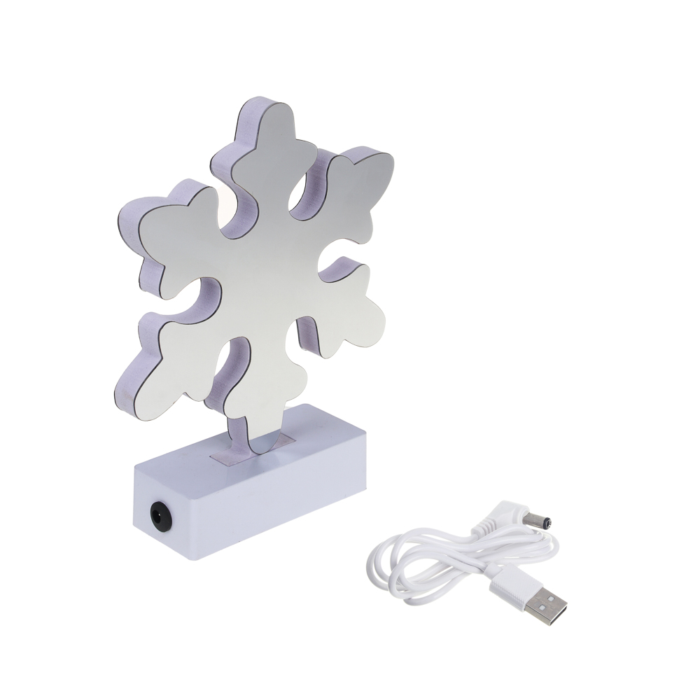 СНОУ БУМ Светильник декоратив. в виде Снежинки с LED подсветкой,USB,1реж.,20х15,5х4,5см,полипропилен, арт.№ 392-066