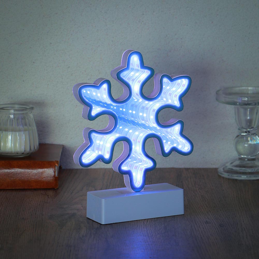 СНОУ БУМ Светильник декоратив. в виде Снежинки с LED подсветкой,USB,1реж.,20х15,5х4,5см,полипропилен, арт.№ 392-066