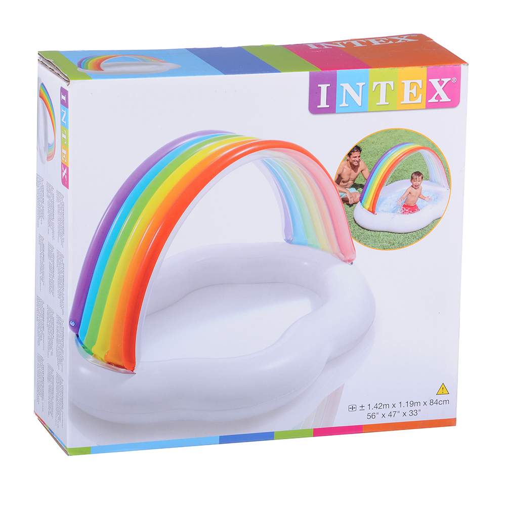 INTEX Бассейн детский, "Радуга-облако", 1-3 лет, 142х119х84 см, 57141NP, арт.№ 109-274