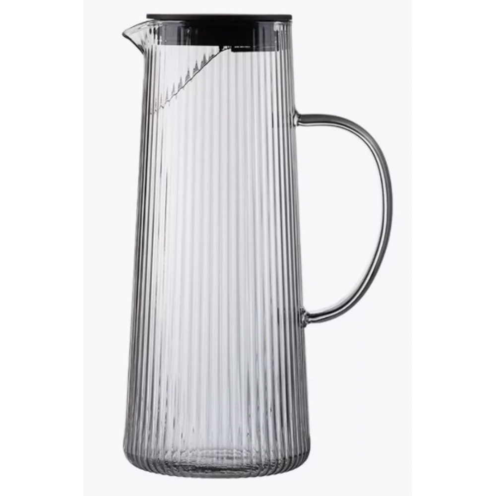 Кувшин с крышкой тм MILLIMI Симпл, 1500мл, стекло, рифленый, арт.№ 878-692