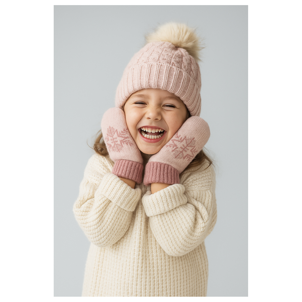 GALANTE Варежки детские на флисовой подкладке, р.14, 100% акрил, разноцветные, ОЗ25-34, арт.№ 363-450