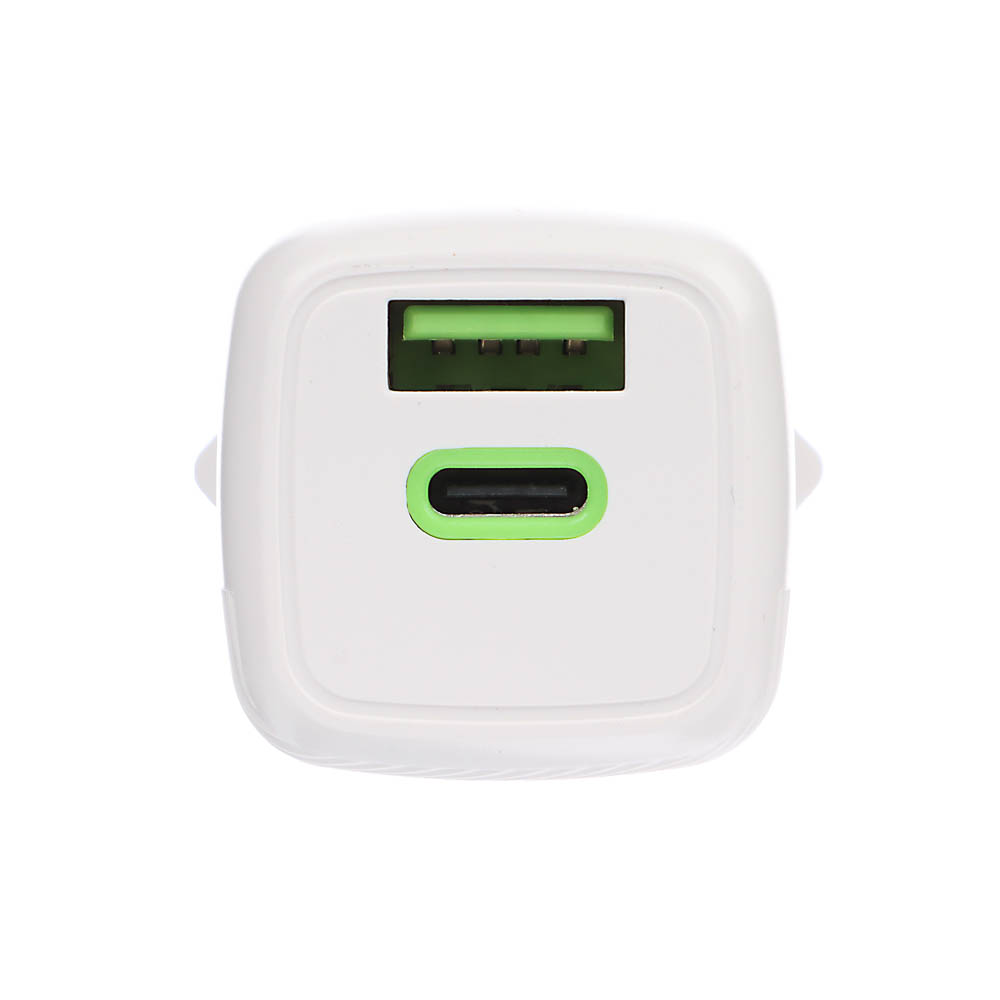Сетевое зарядное устройство BY MINI 30Вт GaN,USB-C, USB-A, QC,PD,PPS,110-240В,50-60Гц,пластик,белый, арт.№ 916-266