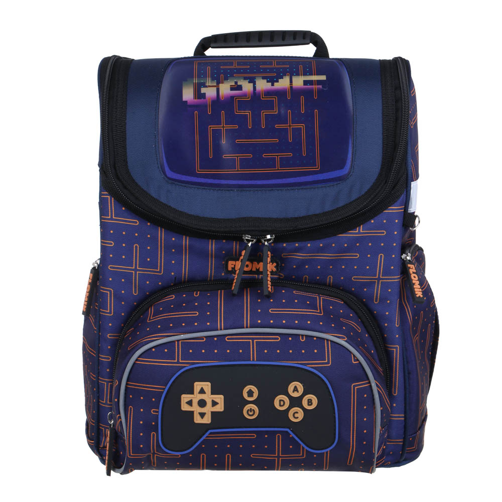 Гейм Овер Ранец шк.жесткий 35х27х18см, 1отд., 3карм., эргон.спинка, рег.нагруд.стяжка,вес около 800г, арт.№ 254-007