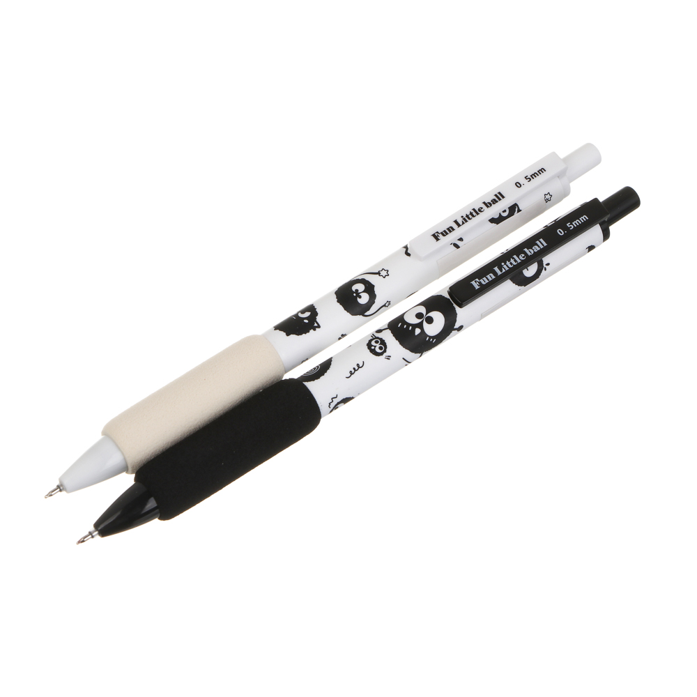 Набор гелевых ручек 2шт, цвет чернил синий и черный 0,5мм "Монстрики", ПВХ чехол, арт.№ 591-347