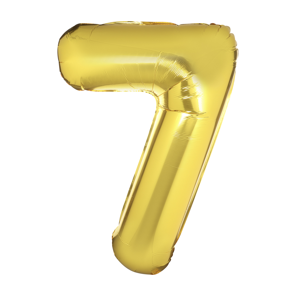 Шар воздушный Цифра "7", золотистый, фольга, 40'/101 см, арт.№ 518-310