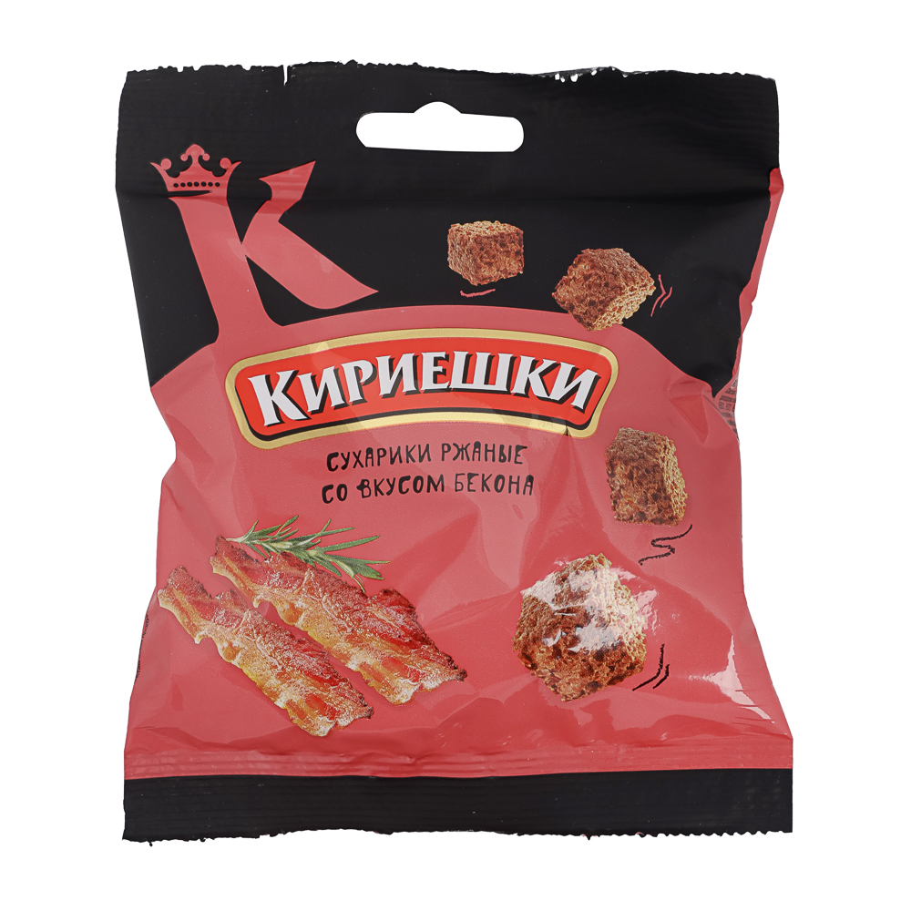 Сухарики Кириешки ржаные со вкусом бекона, 40г, арт.№ 209-007