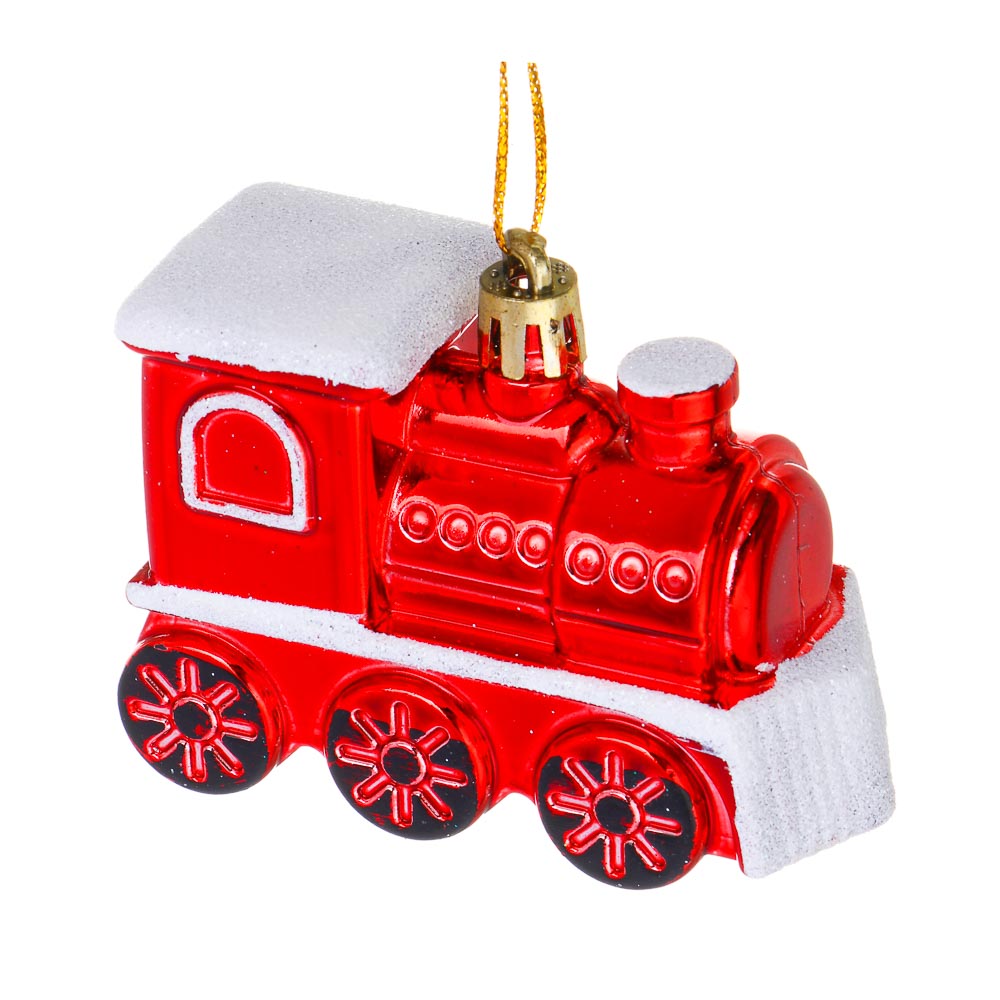 СНОУ БУМ Набор декоративных украшений "Паровоз" 2шт, 8,2x3,3x6,5см, пластик, арт.3, арт.№ 374-578