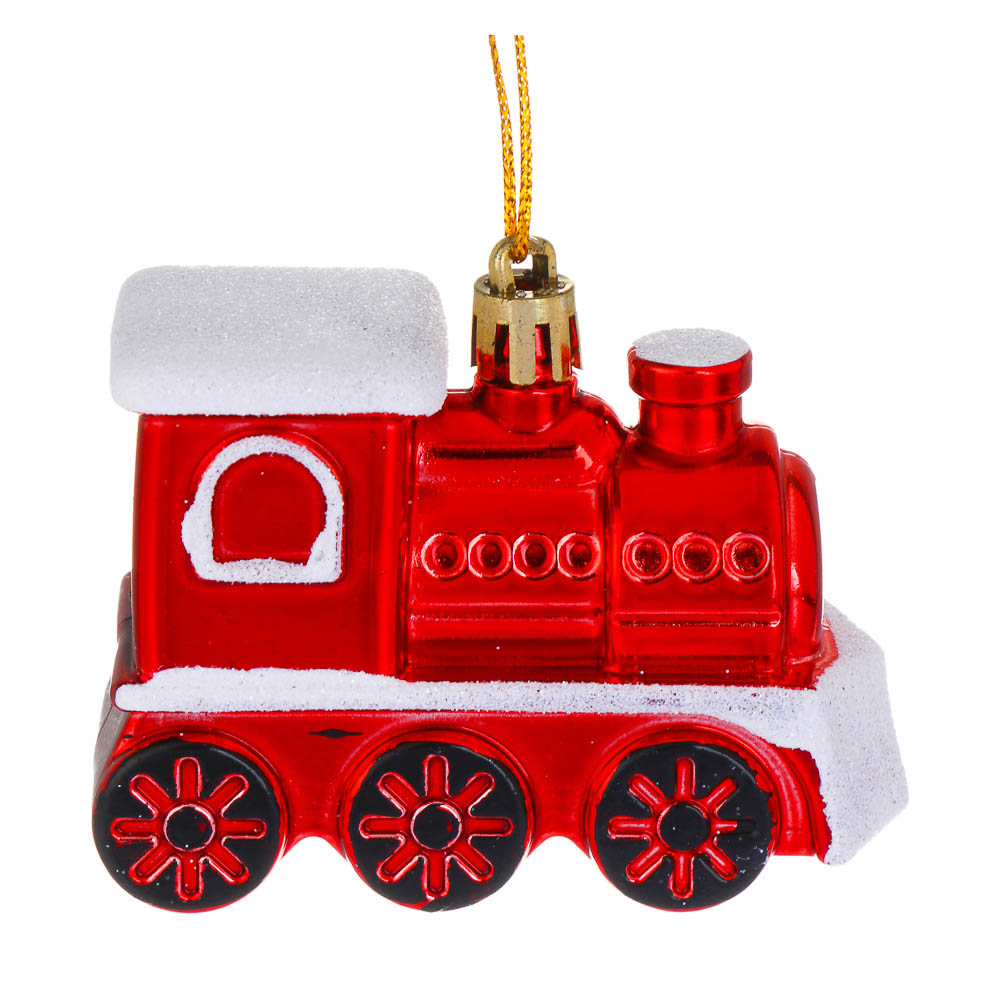 СНОУ БУМ Набор декоративных украшений "Паровоз" 2шт, 8,2x3,3x6,5см, пластик, арт.3, арт.№ 374-578