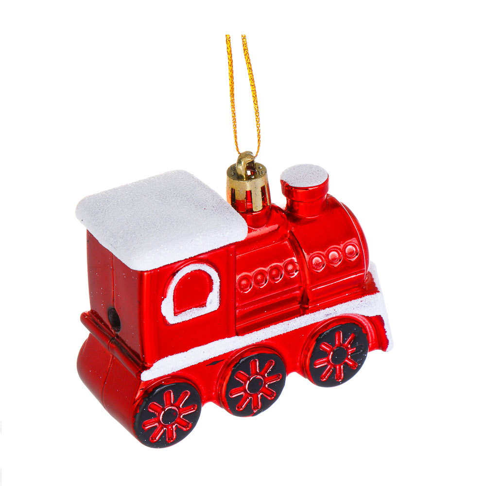 СНОУ БУМ Набор декоративных украшений "Паровоз" 2шт, 8,2x3,3x6,5см, пластик, арт.3, арт.№ 374-578