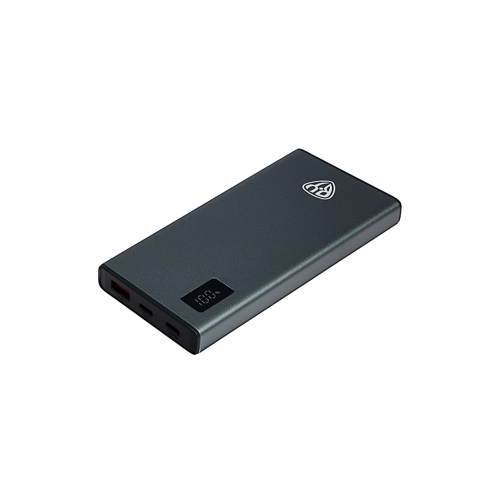 Аккумулятор мобильный BY 10000мАч, 1xUSB-A, 2xUSB-C, 20W, 3A, металл, серый, арт.№ 031-161