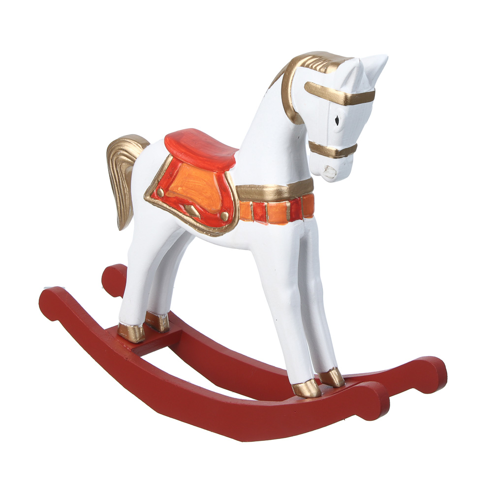 СНОУ БУМ Декоративная фигура "Лошадка-качалка" 22x26,5x6,3см, дерево, арт.№ 398-835