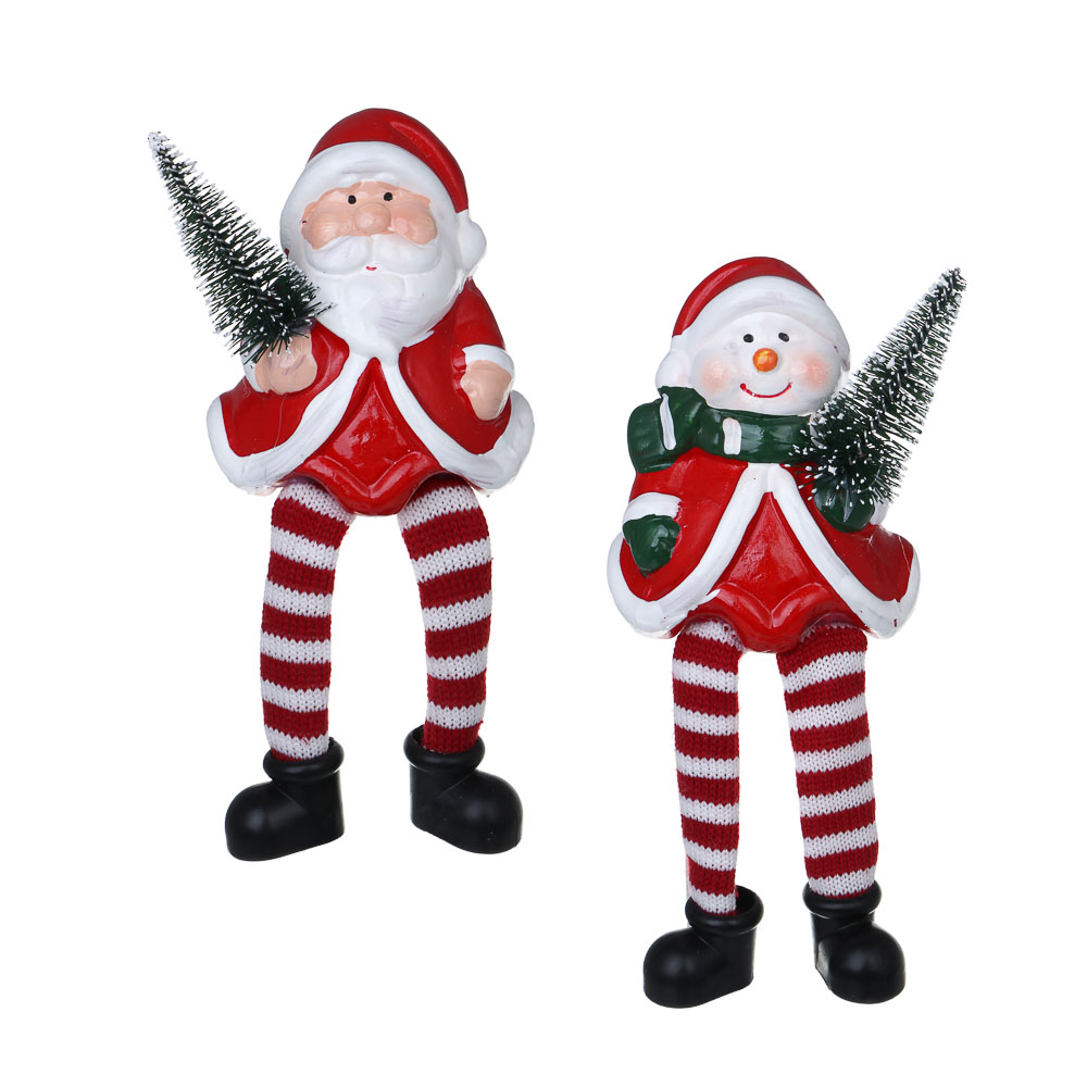 СНОУ БУМ Санта/Снеговик, 6,8x5,6x16,5 см, 1 шт., керамика, 26-490, арт.№ 396-228