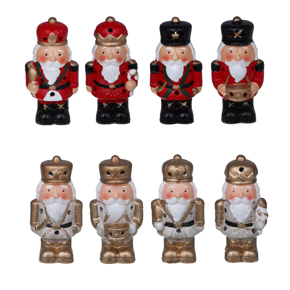 СНОУ БУМ Щелкунчик LED, 7,2x6,5x14,5 см, постоянное свечение, керамика, 2xLR44, арт.№ 396-230