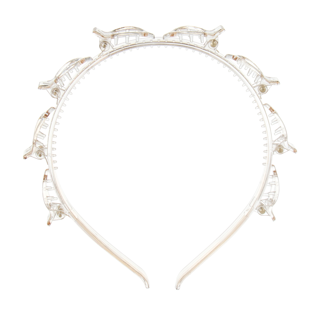 Ободок с крабиками для волос, тм ЮНИLOOK, 14,5x1,5см, полистирол, 1 цвет, #17, арт.№ 323-295