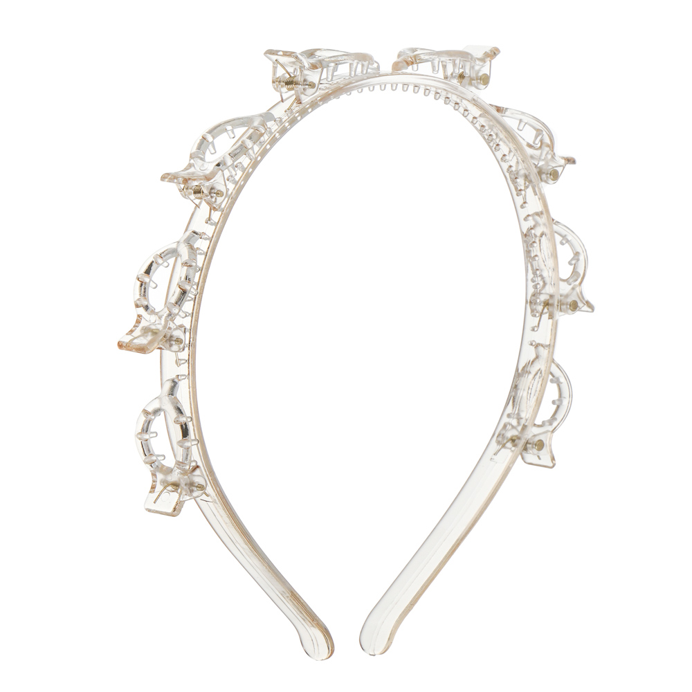 Ободок с крабиками для волос, тм ЮНИLOOK, 14,5x1,5см, полистирол, 1 цвет, #17, арт.№ 323-295