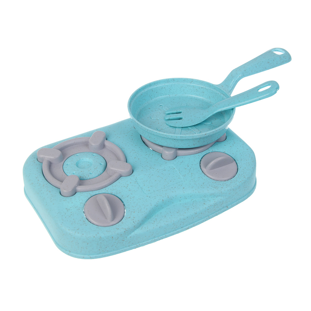 ИГРОЛЕНД Игровой набор посуды "Экопластик", 14 предметов, пластик, 37х7х39,5 см, арт.№ 294-228