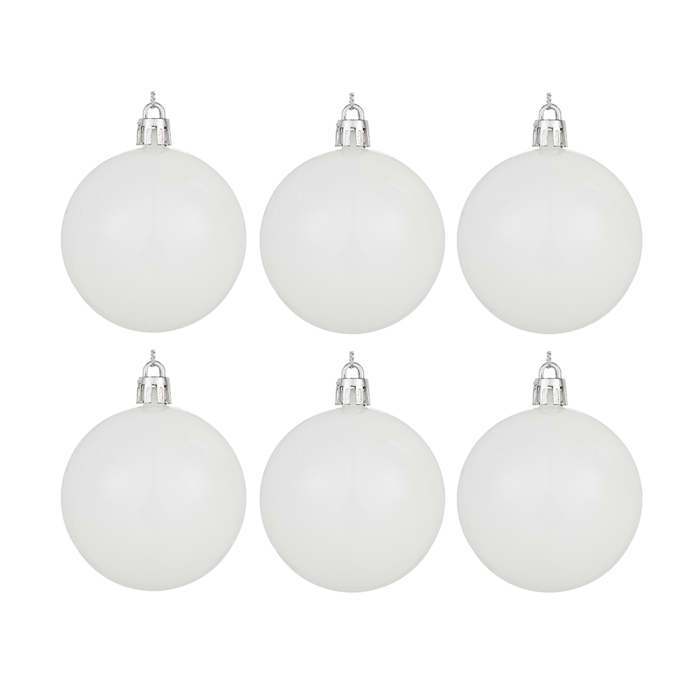 СНОУ БУМ Набор шаров 6шт 6см пластик, белый, 26-227, арт.№ 372-714