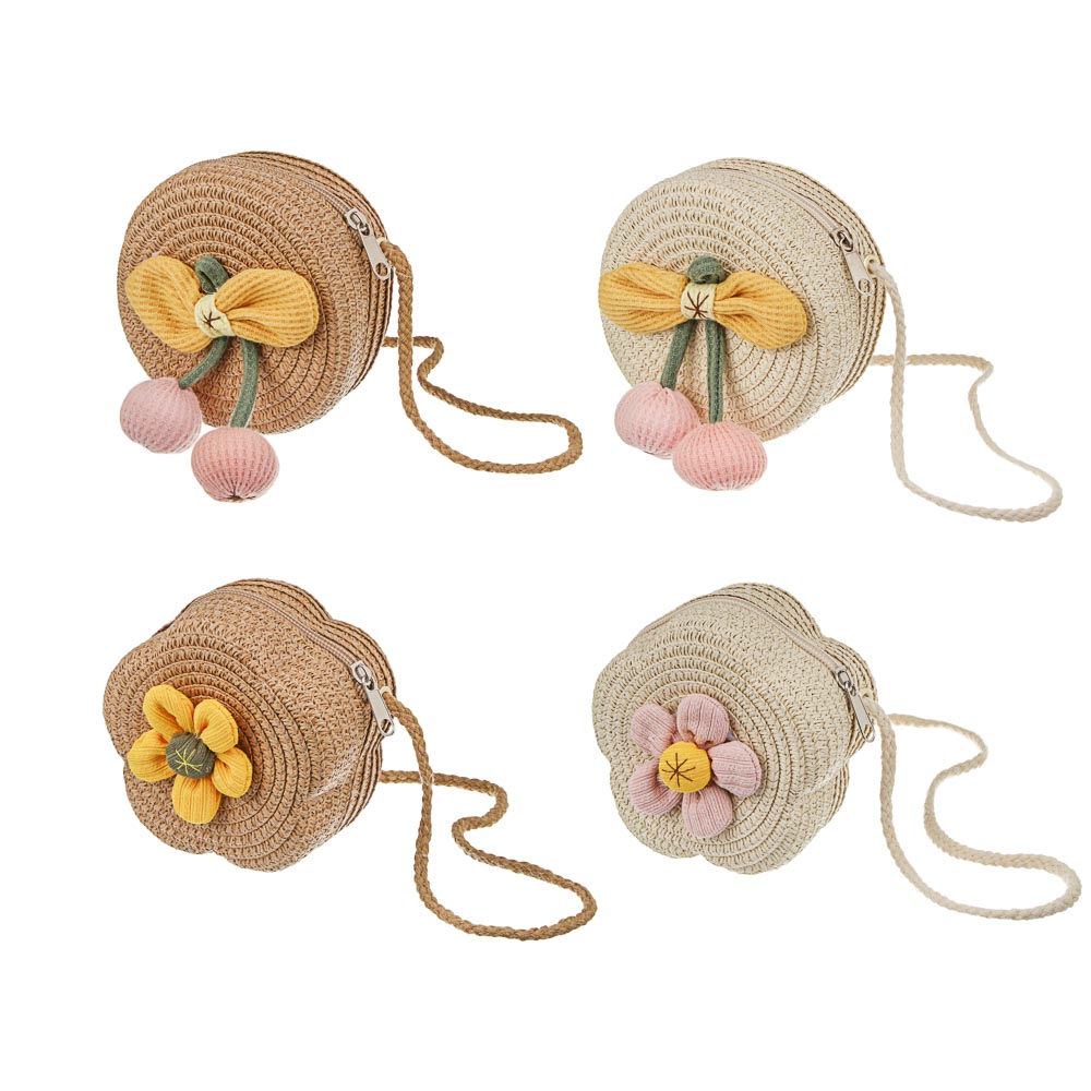 Сумка плетенная с декором на длинном ремне, тм ЮL, 11-12x6 см, папирус, полиэстер, арт.№ 328-319