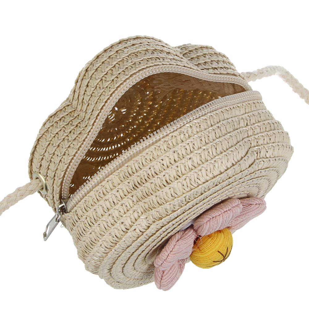 Сумка плетенная с декором на длинном ремне, тм ЮL, 11-12x6 см, папирус, полиэстер, арт.№ 328-319