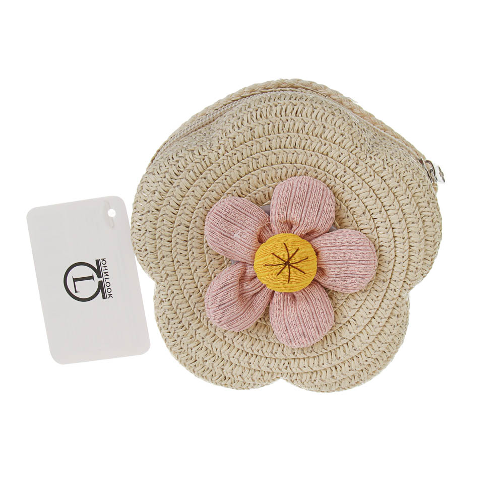 Сумка плетенная с декором на длинном ремне, тм ЮL, 11-12x6 см, папирус, полиэстер, арт.№ 328-319