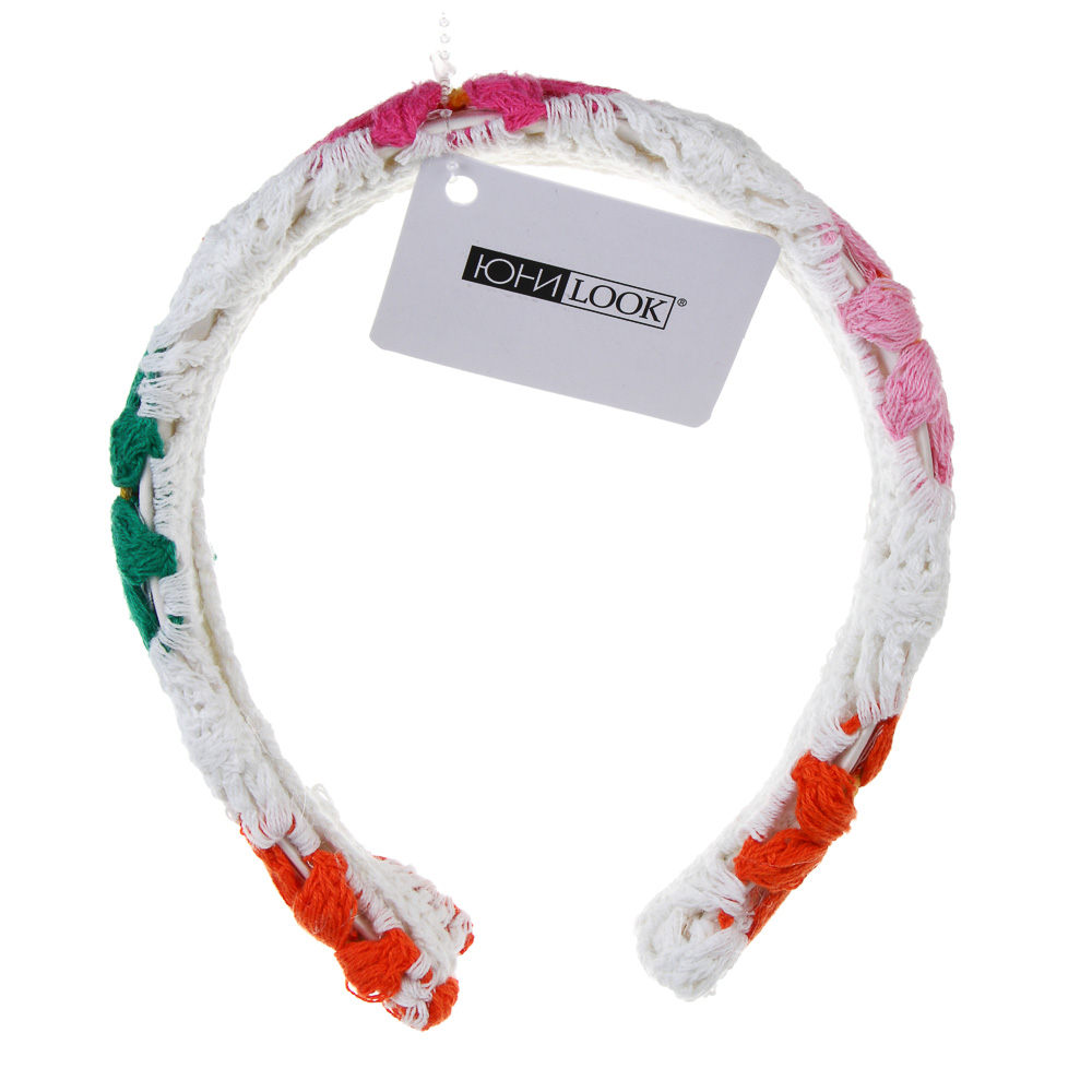 ЮНИLOOK Ободок для волос, 3,5см, полиэстер, пластик, 3 дизайна, арт.№ 323-282