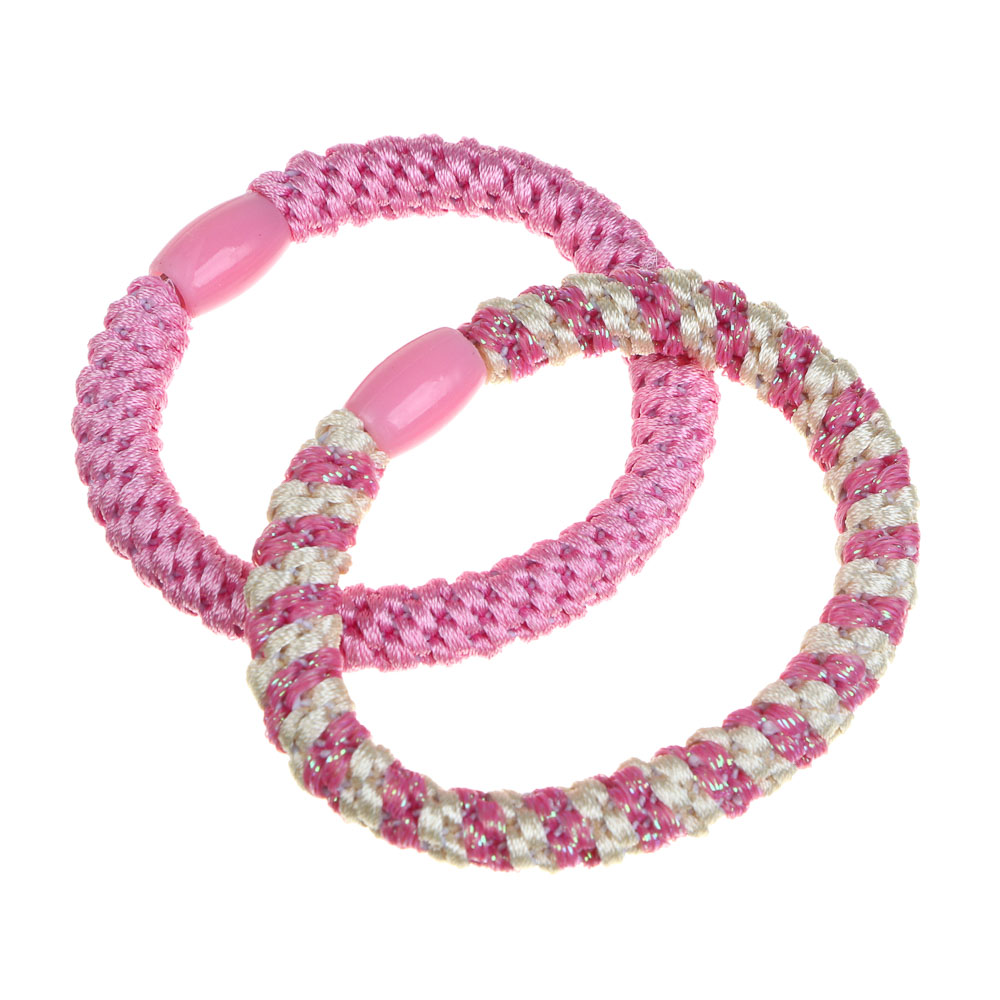 ЮНИLOOK Резинки детские для волос 2шт, полиэстер, 5,5см, 4 сочетания цветов #2, арт.№ 322-288