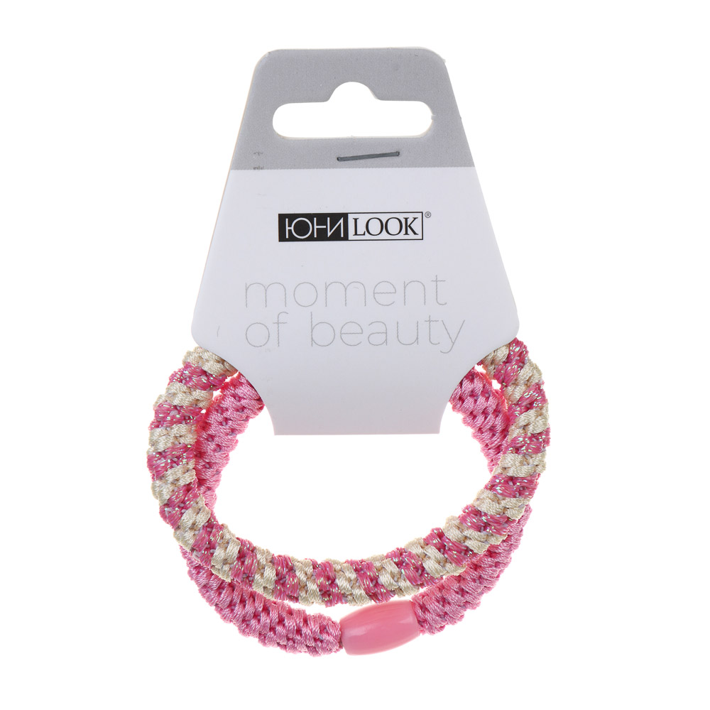 ЮНИLOOK Резинки детские для волос 2шт, полиэстер, 5,5см, 4 сочетания цветов #2, арт.№ 322-288