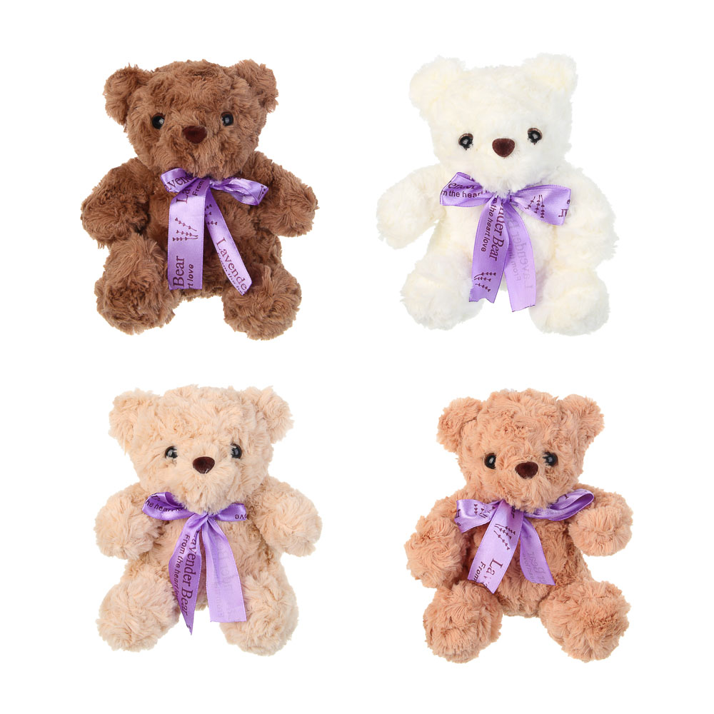 ИГРОЛЕНД Игрушка мягкая "Медведь", 18 см, полиэстер, 4 цвета, арт.№ 264-530