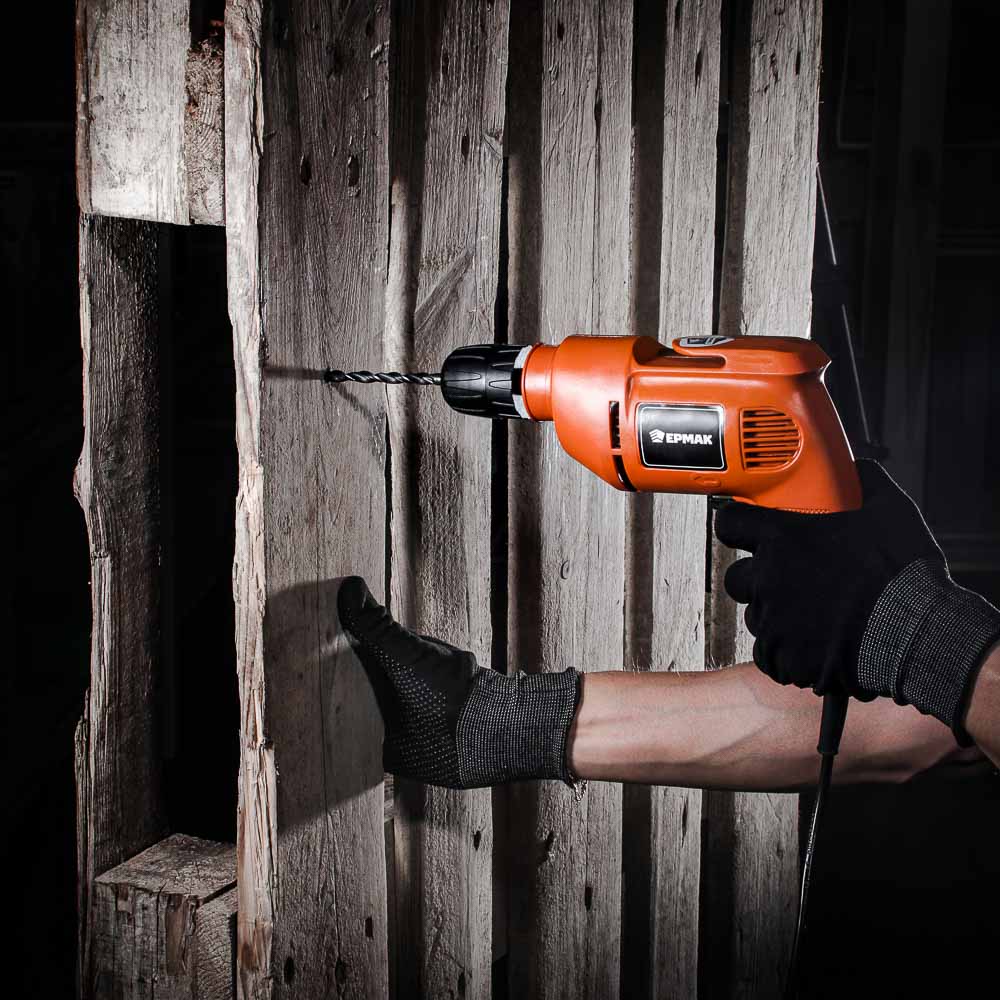 ЕРМАК Дрель электр. ДЭ-10/400, 400 Вт, быстрозаж. патрон 10мм, 0- 2800 об/мин, рег.скорости, реверс., арт.№ 646-183