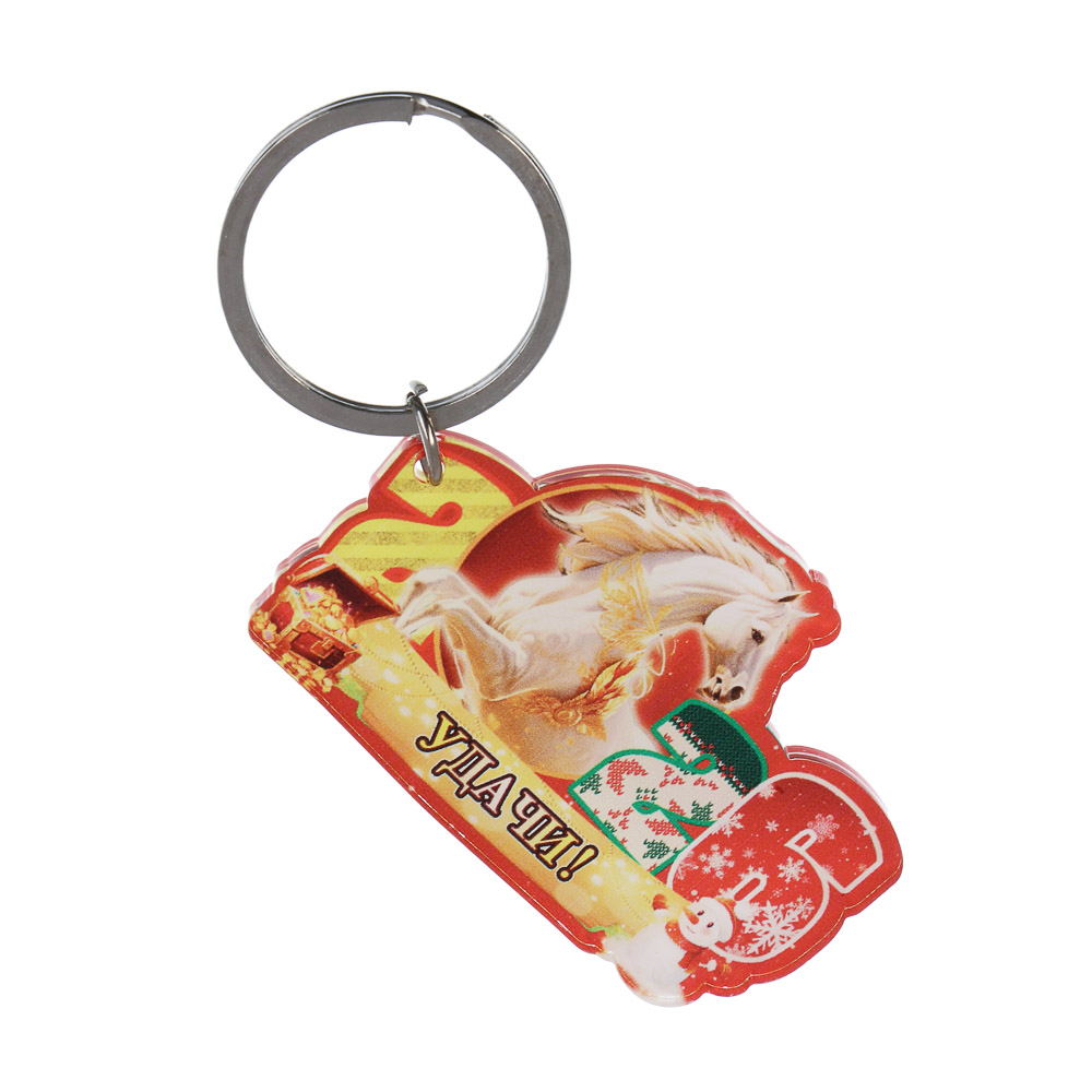 Брелок тм СНОУ БУМ, 3,1x5,2 см, металл, акрил, микс, арт.№ 705-500