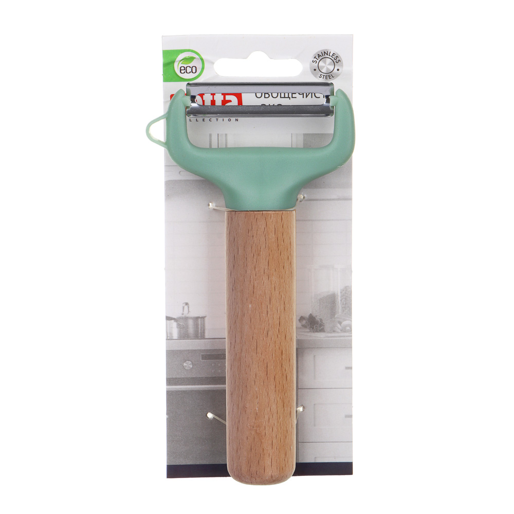 VETTA Овощечистка "ЭКО", 13х7см, нерж. сталь, бук, 2 цвета, арт.№ 881-278
