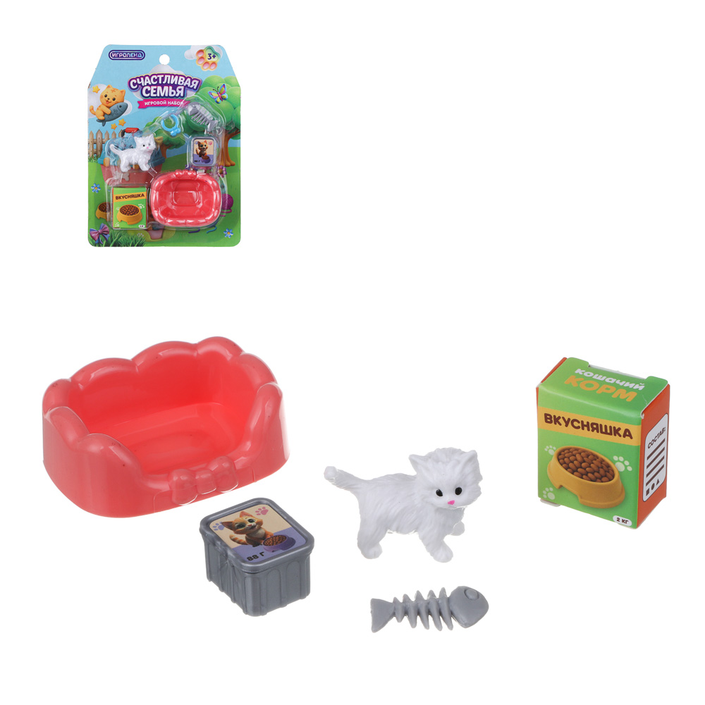 Игровой набор "Счастливая семья" котики, ABS, PP, тм ИГРОЛЕНД, 3+, арт.№ 294-265