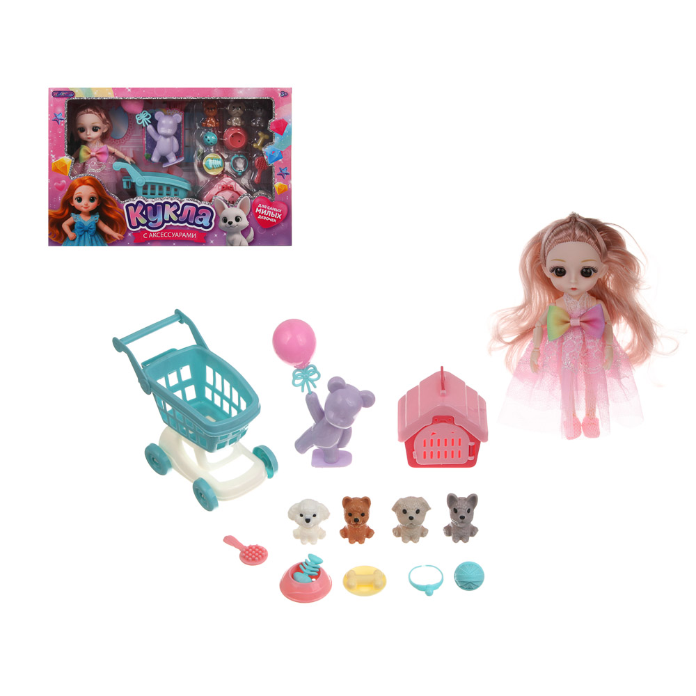 Кукла 14 см шарнирная с аксессуарами, PP, ABS, ИГРОЛЕНД, 3+, 1811-52, арт.№ 436-192