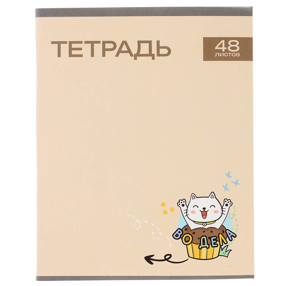 Тетрадь общая 48л. в клетку, БЕЛЫЕ ЛИСТЫ, обложка картон, скрепка, УФ лак, "Минисо Стайл", 4 диз, арт.№ 524-331